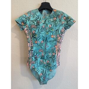 Johnny Was Taina Neoprene One Piece Swimsuit Jungle Floral Sz XS NWT
